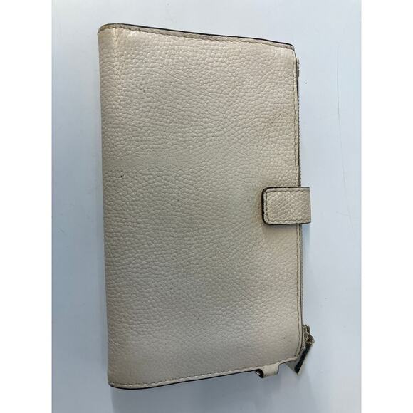 MICHAEL KORS, LARGE IVORY PEBBLED LEATHER WALLET - Picture 9 of 16